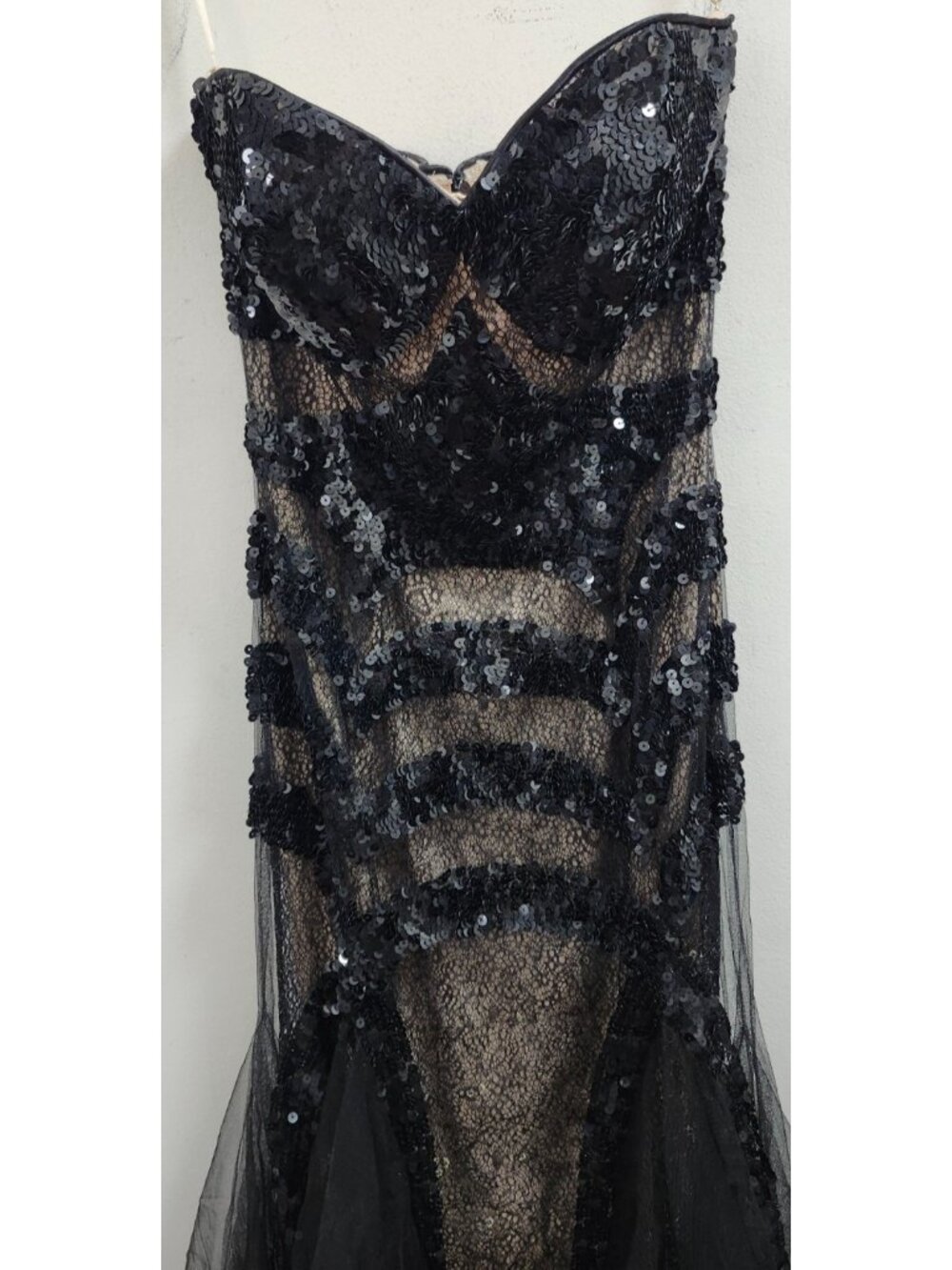 Royal Queen Collection Black Sequin Mermaid Gown Formal Evening Prom Dress Sze 8 - Picture 3 of 16